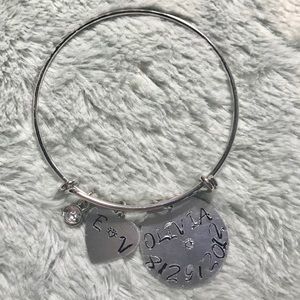 Hand stamped bangle custom made to order.